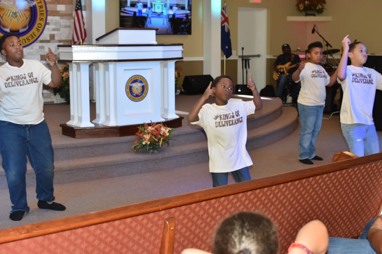 Youth ministry participating in worship
